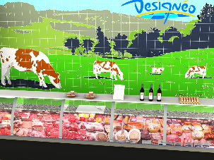 Étal boucherie - Designéo Mettez de la déco dans vos carreaux ! - Carrelage décoratif