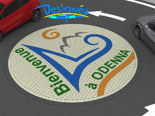Rond Point ODENNA - Designéo Mettez de la déco dans vos carreaux ! - Carrelage décoratif