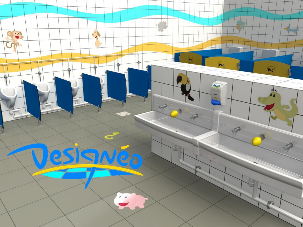 Sanitaires École Maternelle - Designéo Mettez de la déco dans vos carreaux ! - Carrelage décoratif